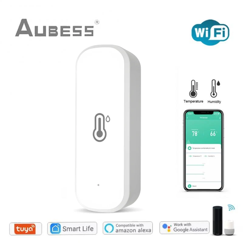 Tuya WiFi Smart Temperature And Humidity Sensor SmartLife APP Remote Monitor Smart Home Thermometer Work With Alexa Google Home