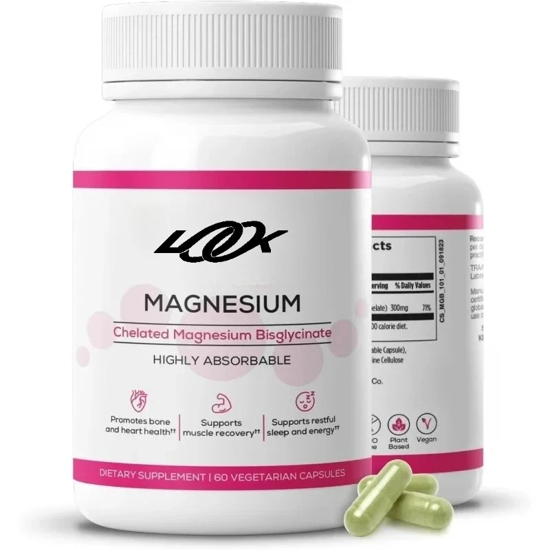 

Глицинат магния, 300 мг, формула с высокой впитывающей способностью — добавка для поддержки костей и общественного здоровья — вегетарианские капсулы