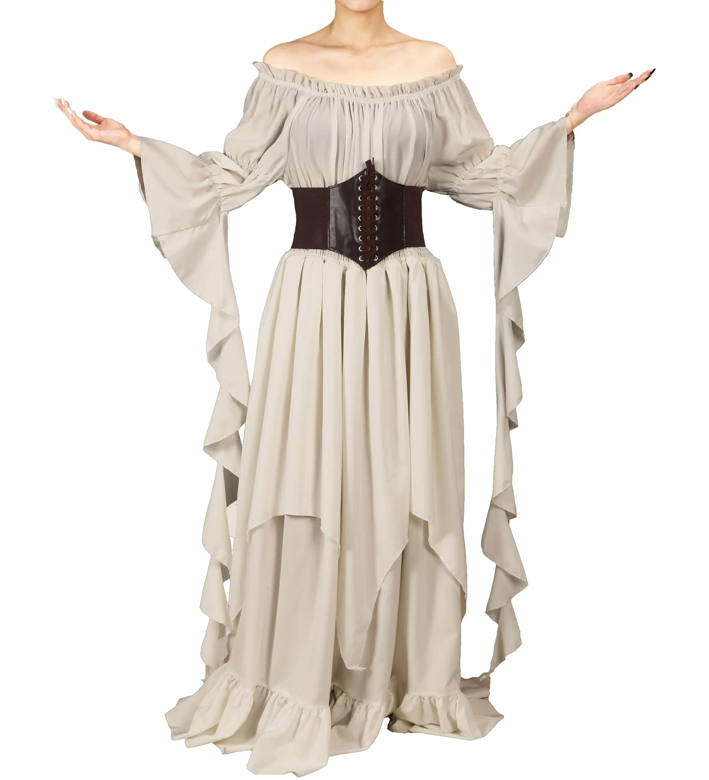 

Renaissance Victorian Dress for Women Medieval Gothic Costume Witch Pirate Chemise Dress Wedding Underdress