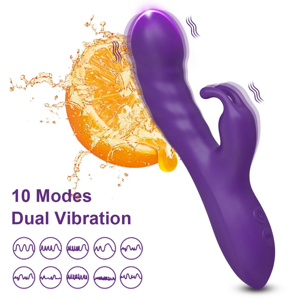 2 in1 G Spot Rabbit Vibrator for Women Nipple Clitoris Stimulator Dildo Massager Adults Masturbator Female Sex Toy for Adults 18