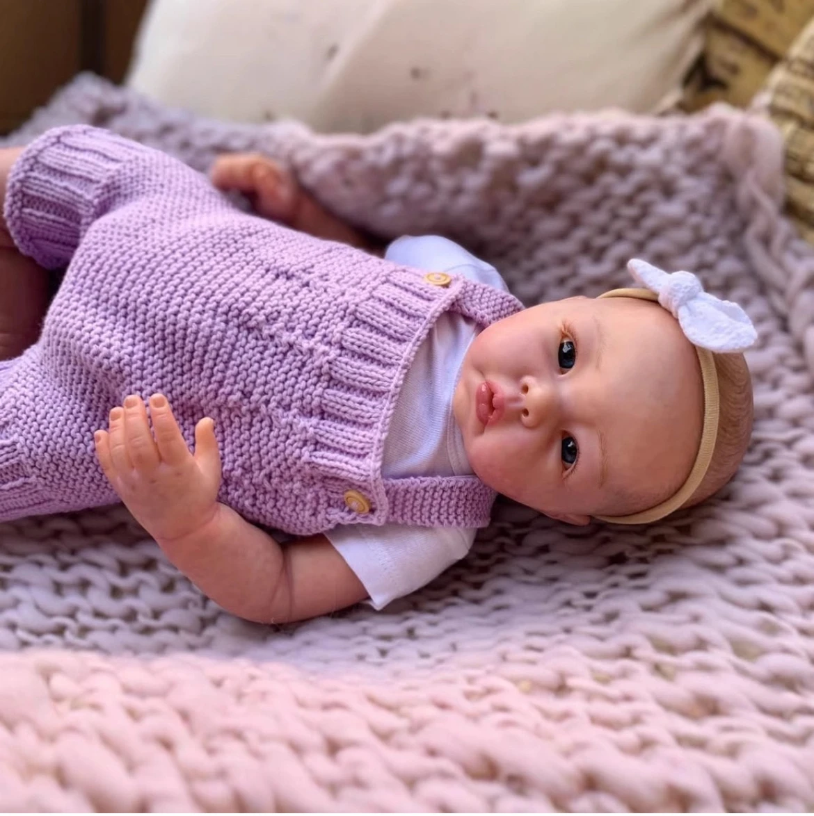 Baby Doll Reborn Seraphina da 20 pollici, dimensioni realistiche per neonati, texture della pelle 3D con vene visibili, bambola d'arte da collezione artigianale