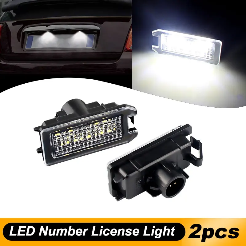 2Pcs For Jeep Grand Cherokee Compass Patriot For Maserati Levante For Fiat 500 For Dodge Viper LED Number License Plate Light