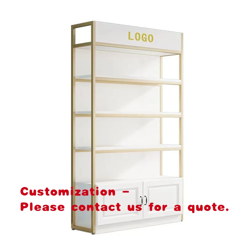 custom.Modern Iron Stainless Steel 5-Shelf Powder Coated Nail Polish Perfume Display Shelves MDF Glass Cosmetic