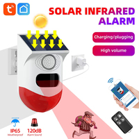 2 in 1 Tuya WiFi Smart Motion Detector Outdoor Charging Security Sound Alarm Detector Sensor Farm Garden Solar Infrared Alarm