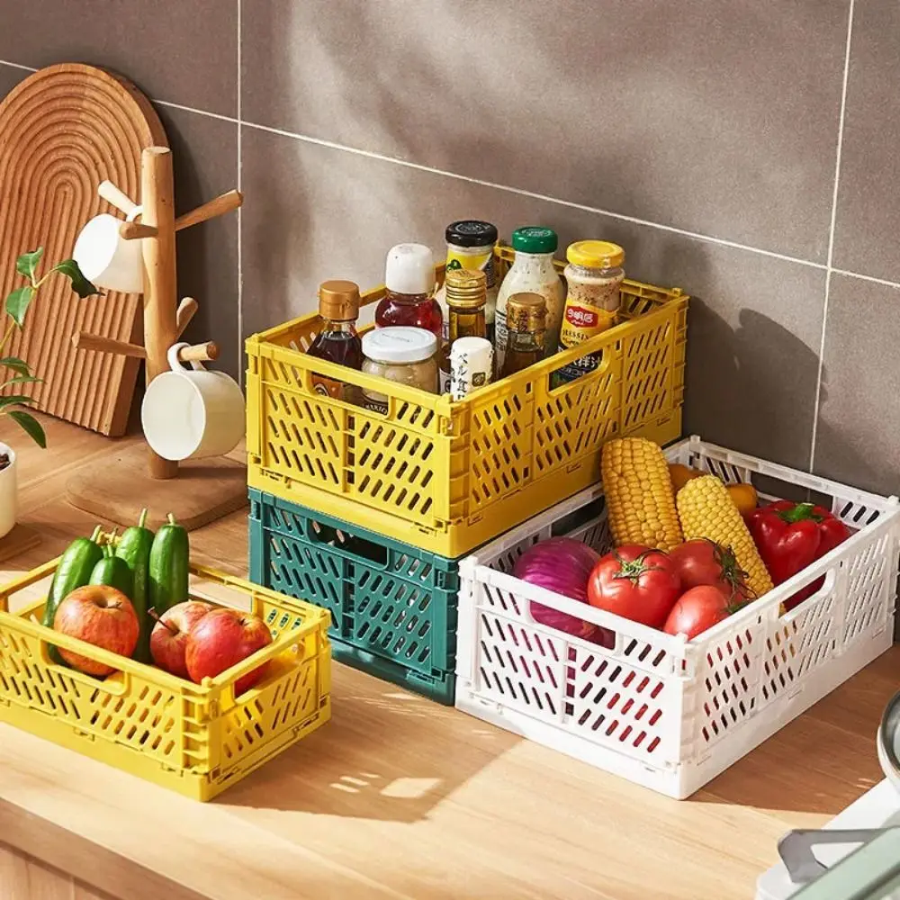 Sundries Toy Holder Collapsible Foldable Storage Crate Stackable INS Storage Baskets Durable S/M/L Pastel Crates Office