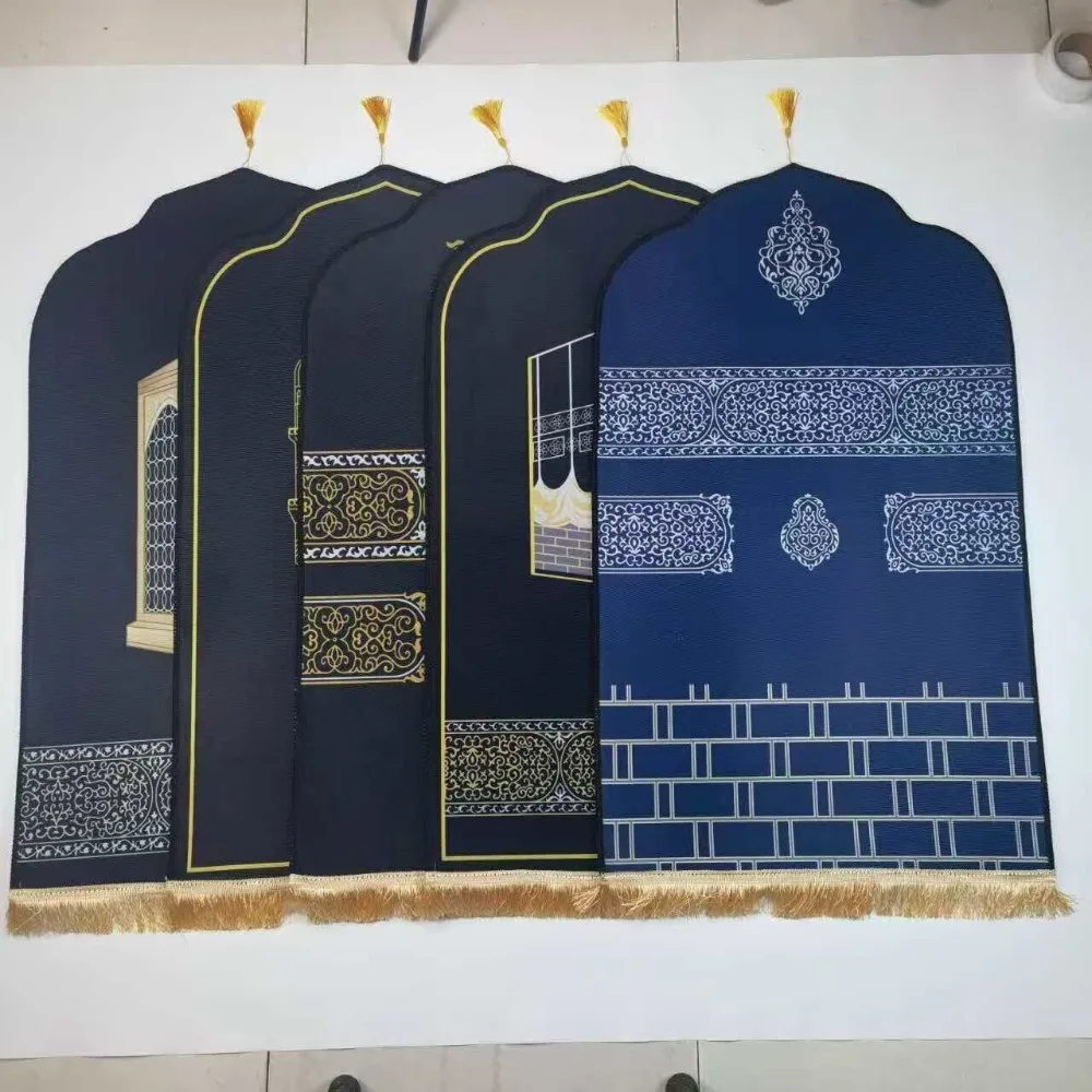 Shape Prayer Mat - Luxurious Thick Velvet Worship Rug with Print,Floor Decoration for Islamic Prayer, Gift for Home
