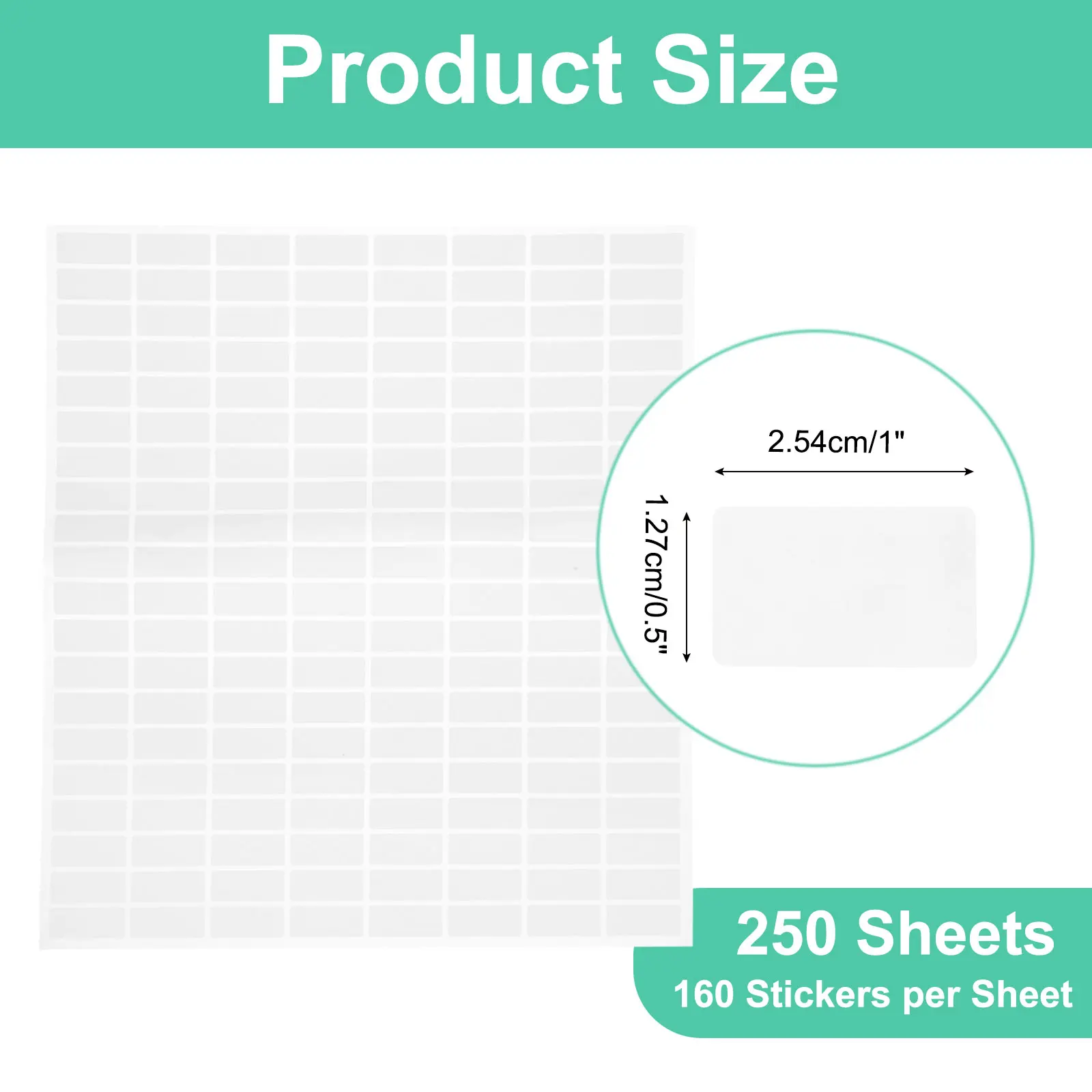 250 ورقة ملصقات ملصقات باركود قابلة للطباعة بالليزر ونفث الحبر ملصقات ورقية حرارية بيضاء ذاتية اللصق ملصقات بريد العناوين