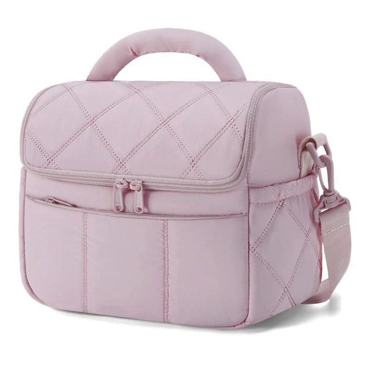 

Портативная сумка для обеда большой вместимости, легкая стеганая изоляционная сумка, нейлоновая сумка для ланч-бокса, регулируемый плечевой ремень