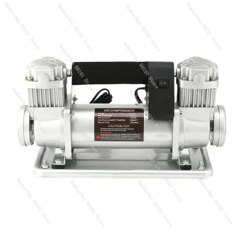 High-power Car Air Pump Double-cylinder All-metal Fast Off-road Play Sand Pump High-pressure 480W Air Compressor