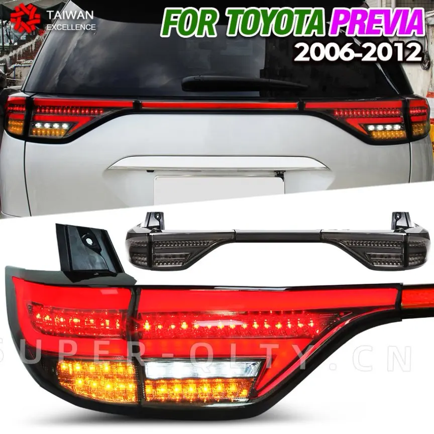 

Для Toyota Estima Previa 2006-2016 задние фонари через задние фонари, полностью светодиодный задний фонарь, динамический указатель поворота в сборе