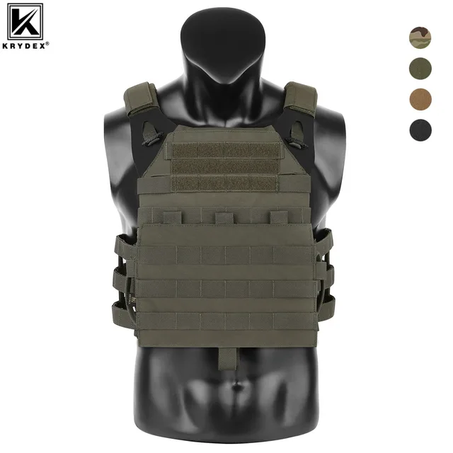Kamizelka taktyczna KRYDEX 500D JPC 2 Jumper Plate Carrier MOLLE Plecak z przednią klapką Combat Hunting Ranger Zielona kamizelka
