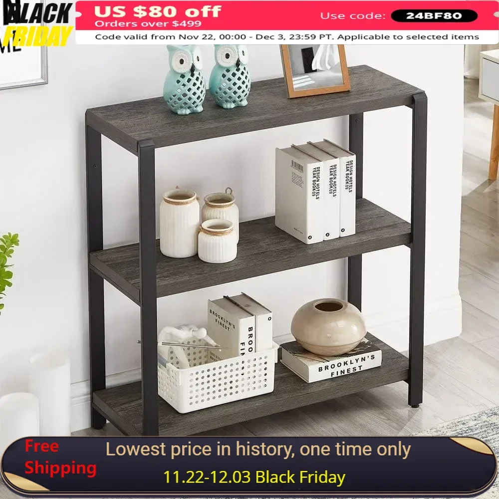 

Bookcases,Rural 3-story gray vintage wooden bookshelf, available for bedrooms, living rooms, and offices,Bookcases.