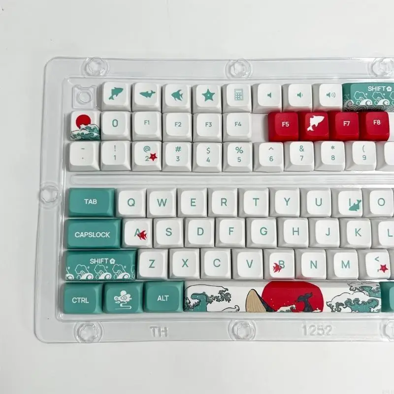 2025 New Exquisite 124 Keys Coral Sea Keycap Set XDA Profile PBT 5-Sided Dye-Sublimation Keycaps DIY Mechanical Keyboards