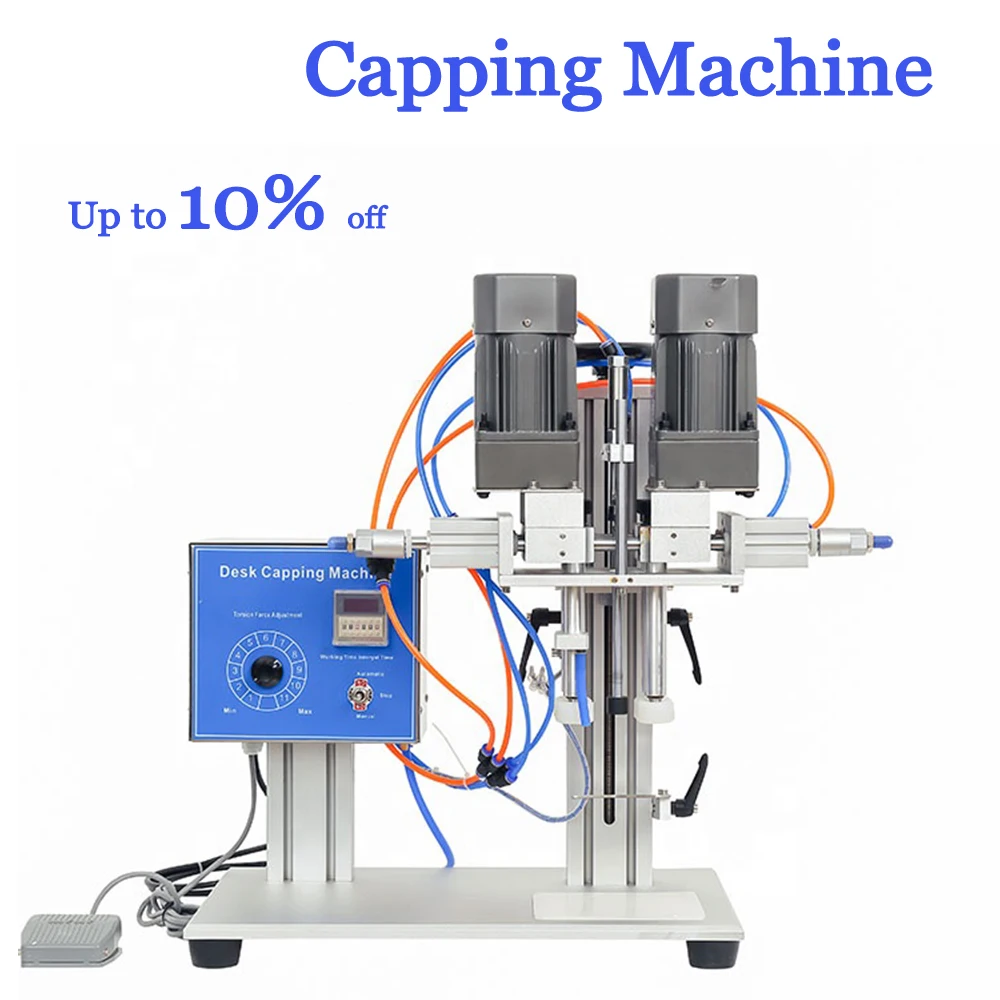 Semi Automatic Desktop Bottle Capping Machine Pneumatic Plastic Bottle Cap Screw Closing Machine Water Beverage Glass Spray Lid