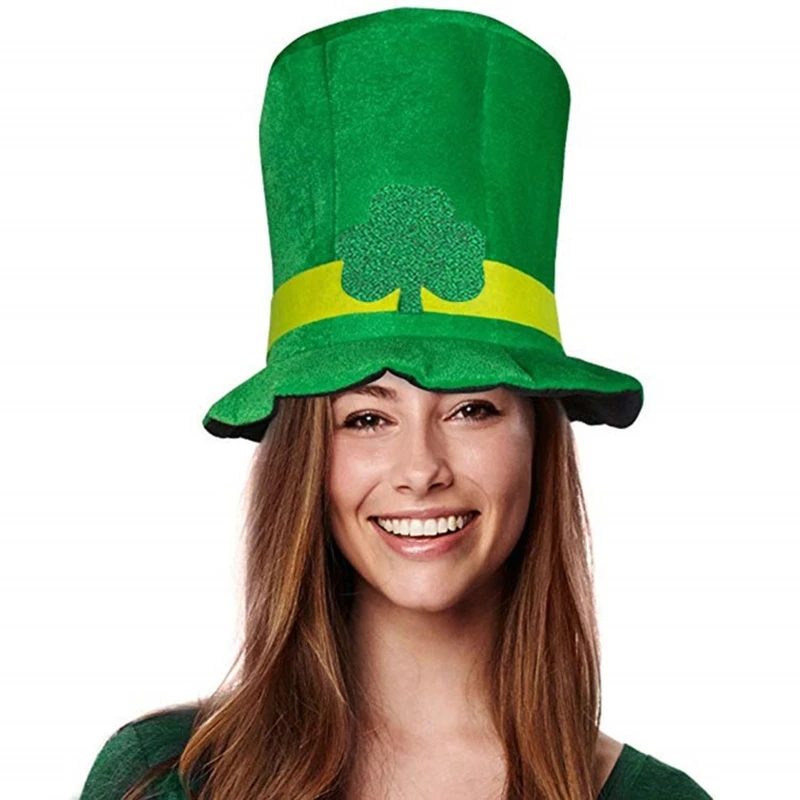 Cappello da stufa Unisex cappello a cilindro in sciamano irlandese cappello Leprechaun cappello verde irlandese per Accessori Costume Patrick Day