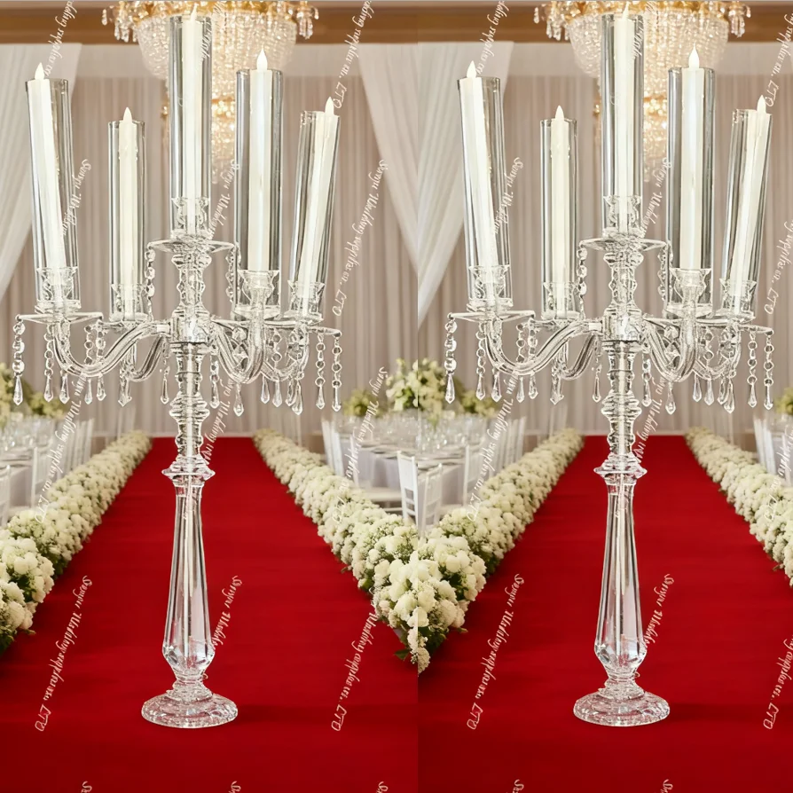 

5 шт./10 шт. акриловые люстры хрустальная подставка для цветов люстра канделябр свеча палочка свадебный стол центральная часть