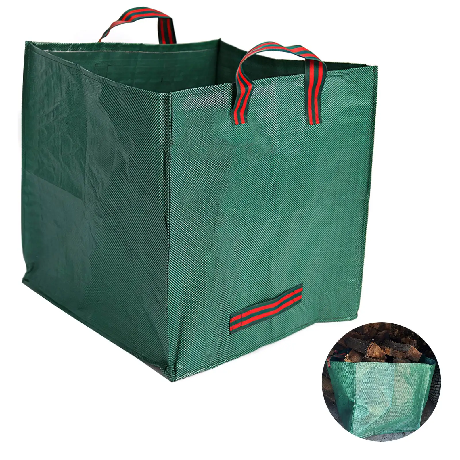 

Garden Trash Bag Square Heavy Duty Garden Garbage Bag PP Woven Bag Reusable Large Street Lawn Pool Leaf Waste Compost Bag Bucket