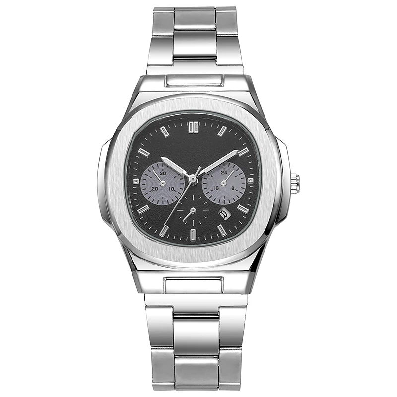 ساعة كوارتز كرونوغراف للرجال بمينا بيضاوي عتيق، قرص متعدد الألوان، أعمال فاخرة خفيفة وساعة رجالية يومية متعددة الاستخدامات