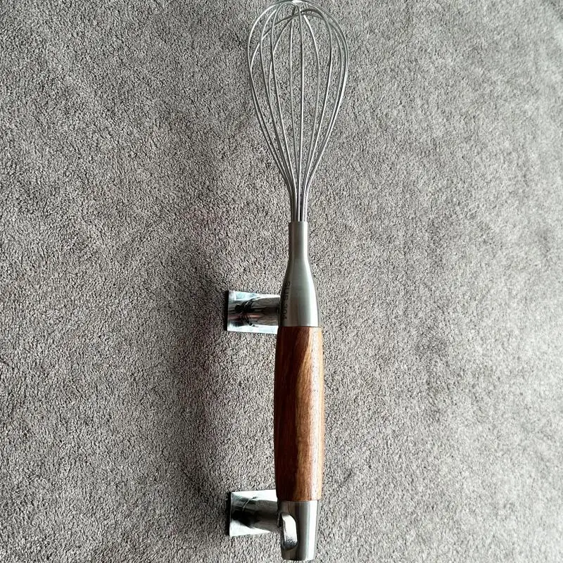 Stainless Steel Egg‑Beater Style Decorative Door Handle, Solid Wood Grip Specially for Restaurant Booth Milk Tea Cake Shop