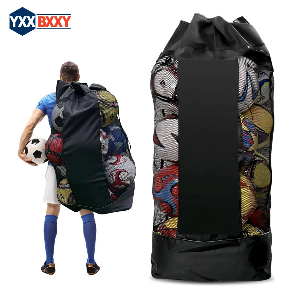 1PCS Heavy Duty Sports Ball Bag - Thickened Mesh Drawstring Bag for Basketball, Volleyball, Baseball, Soccer & Swimming Gear
