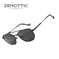 ZENOTTIC 2024 Fashion Hexagonal Geometry Polarized Sunglasses Unsiex Polygon Metal Shade Pilot Sun Glasses ZS1210