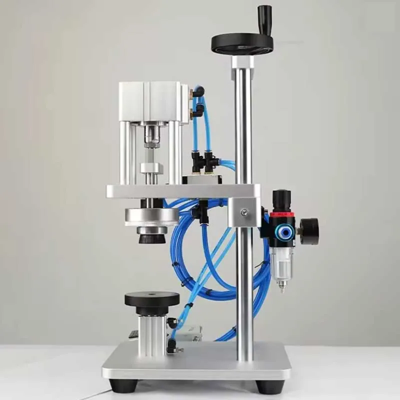 

Пневматическая укупорочная машина со средним рукавом, укупорочная машина для запечатывания флаконов духов, автоматическая экстремальная скорость, прокатная крышка, высокая эффективность