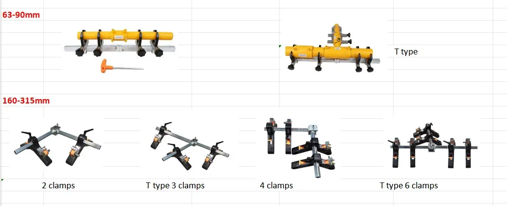 أدوات الأنابيب البلاستيكية TLF ALINGER 90 HDPE PVDF PP 20-90 مم مع تي شيرت لمعدات الخدمة