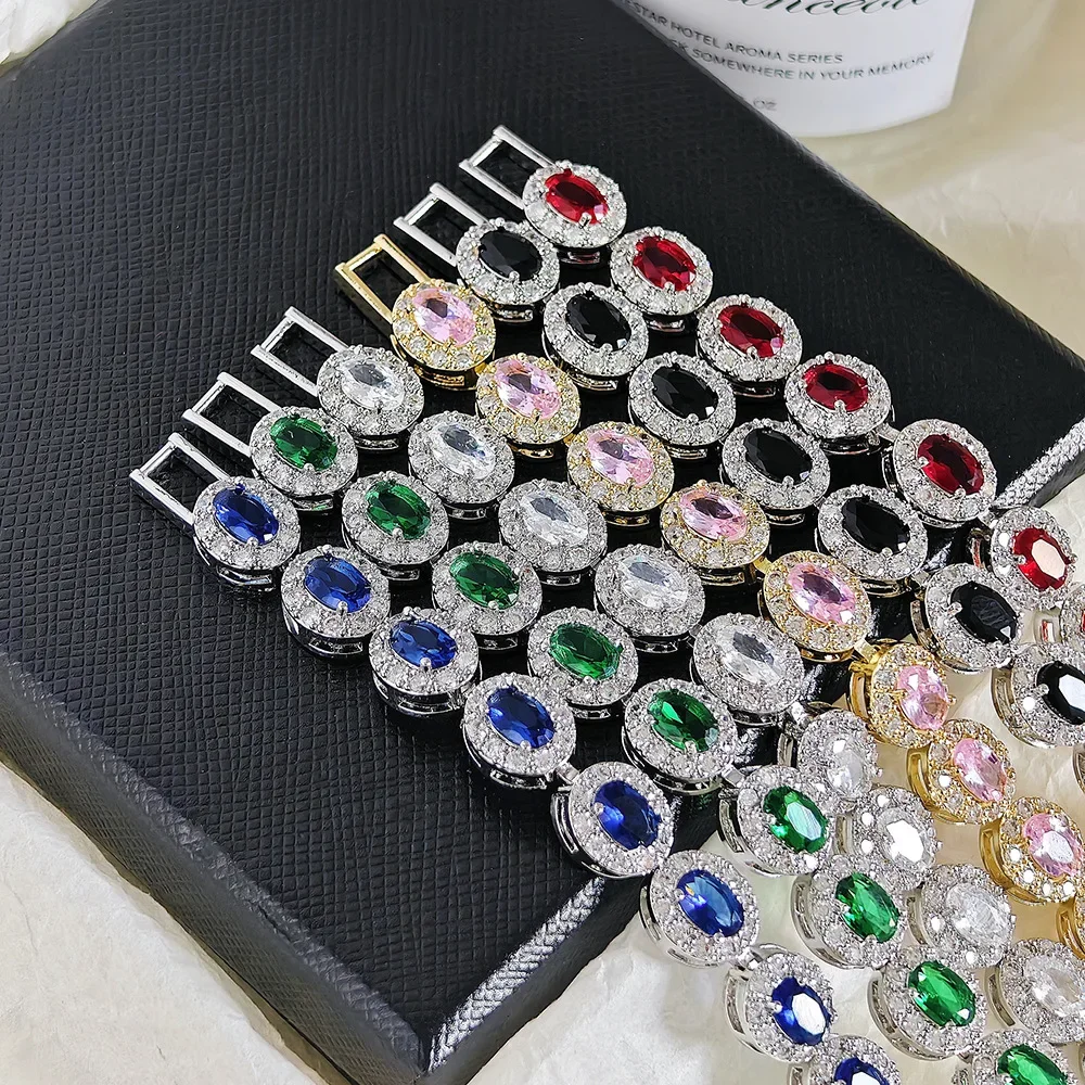 2025 جديد فاخر أزرق أحمر أخضر أسود اللون سوار الإسورة للنساء هدية للذكرى السنوية المجوهرات بالجملة #3