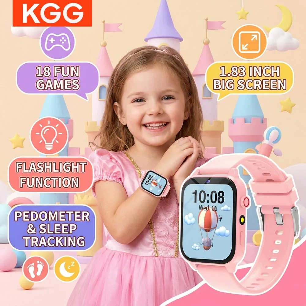 

Умные часы для детей с 18 играми, HD-экраном, подсветкой и музыкой, подарок для мальчиков и девочек, детские смарт-часы для iOS и Android, новинка 2026 года