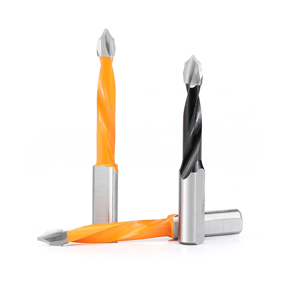 Broca de liga de carboneto de tungstênio, Carpintaria através do furo, CNC Router Bit, Buraco chato, Dia 5-10mm, 70mm Comprimento, 1Pc