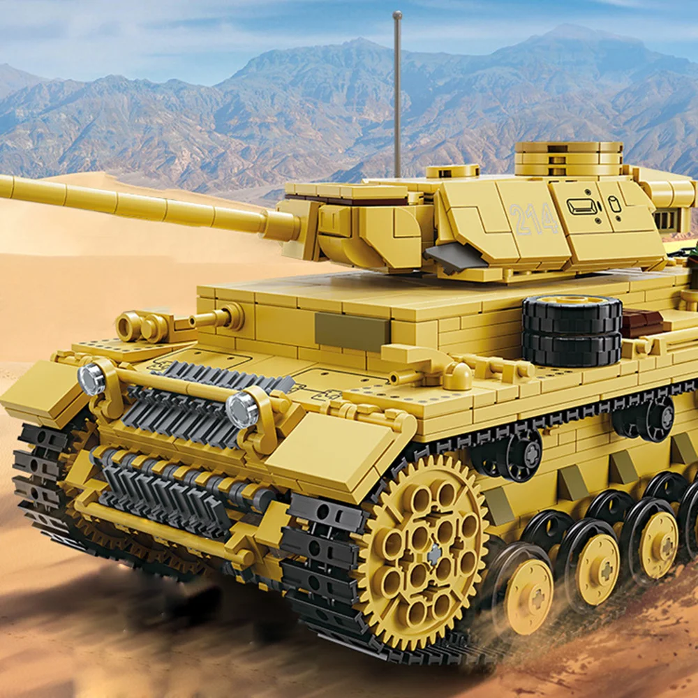 WW2 الطوب العسكري ألمانيا Panzerkampfwagen III دبابة PZKF بنة مركبة الحرب العالمية أرقام الجيش ألعاب البناء