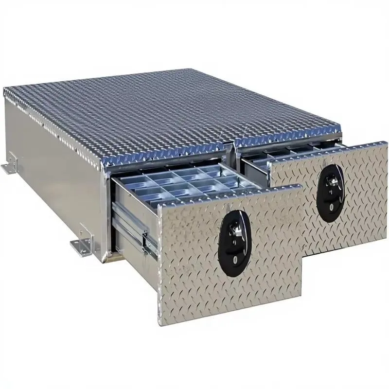 Heavy Duty Aluminum Waterproof Truck Toolbox Double Drawer System Shockproof Dustproof Customizable Size