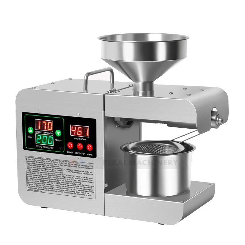 X8S Automatic Oil Pressing Effective Household Stainless Steel Hot Cold Oil Extraction Machine Temperature Control Sesame Peanut