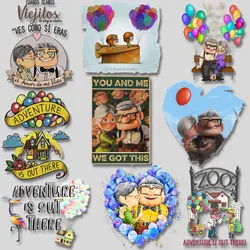 Disney Movie Up Adventure is out there Balloon House Iron-on Transfers Heat transfer stickers for t shirt Patches