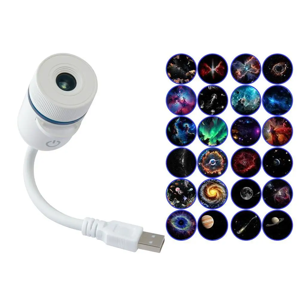 USB Star Sky Projection Night Light Offline Voice Control Galaxy Projector Lamp Dual Light Modes ABS Silicone Ambient Lamp