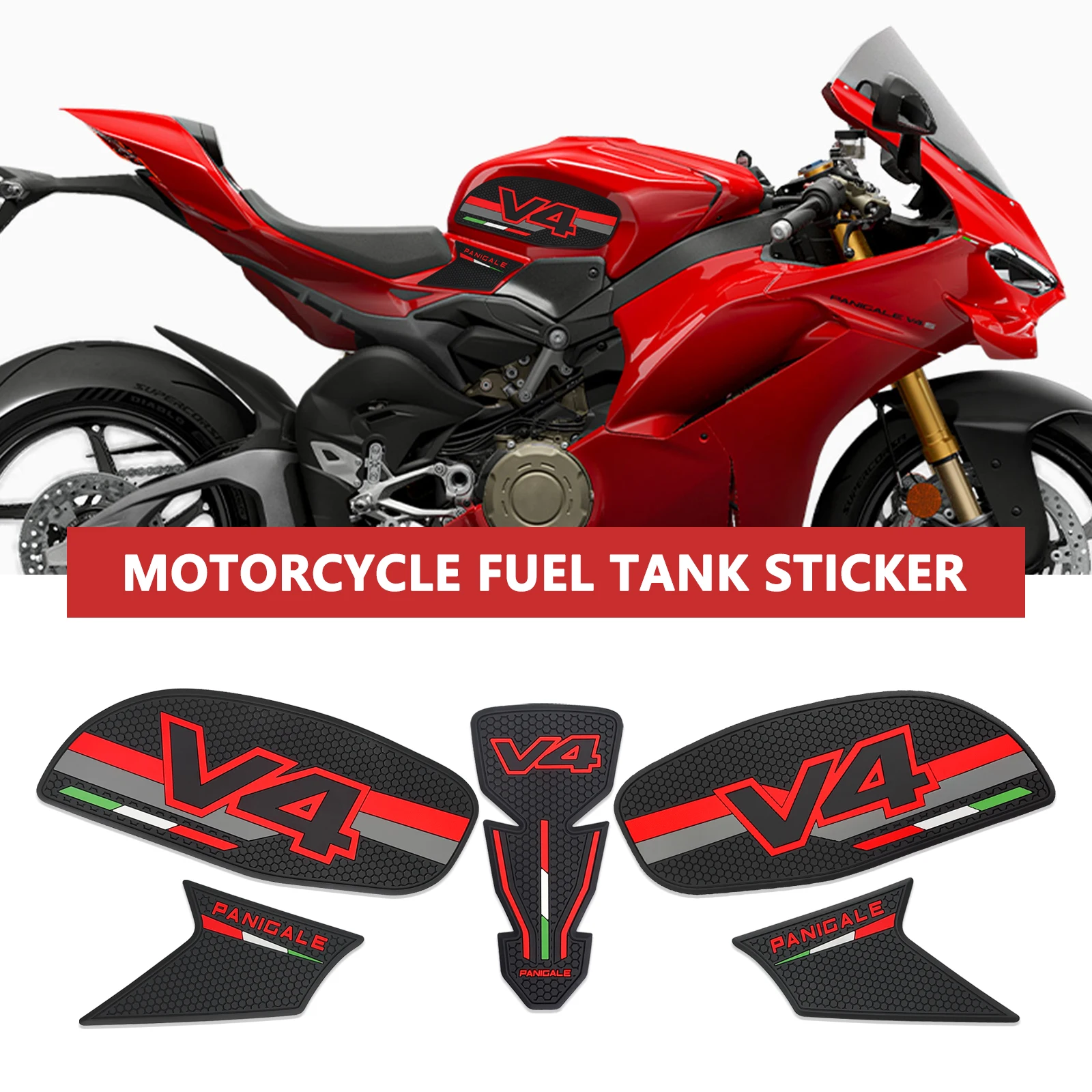 

For Panigale V4 V4S 2025 Panigale V4 2025 Tank Pad New Motorcycle accessories Fuel Tank Pad Non-slip Side Fuel Tank Pad