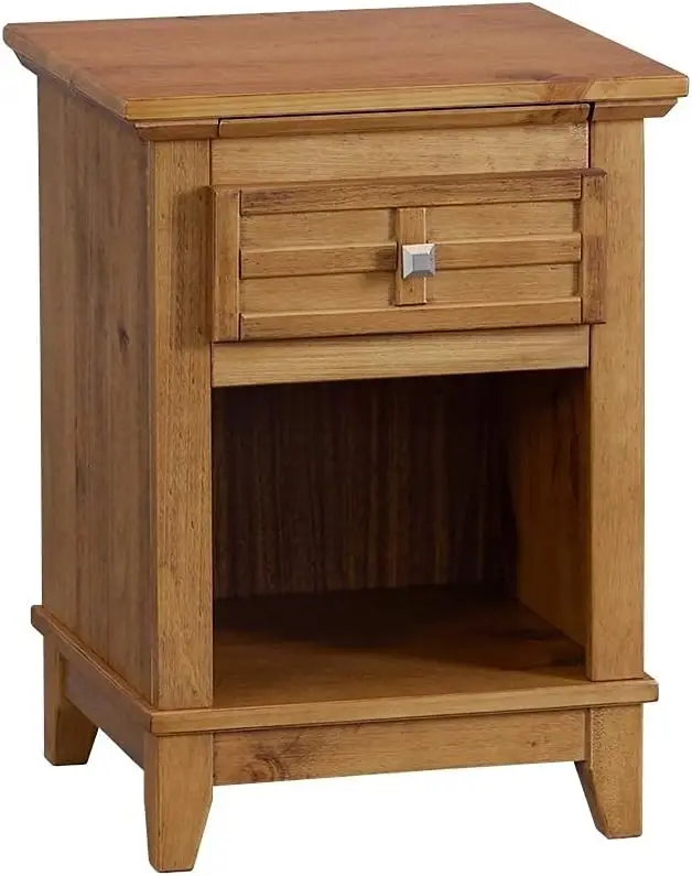 

Vintage Style Wooden Nightstand & End Table Teak Finish Drawer & Tray Design Home Bedroom Furniture nightstands for bedroom