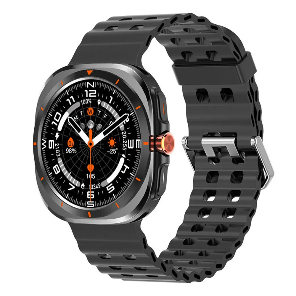 Smartwatch with dynamic island, heart rate and blood pressure monitoring, Bluetooth call, sports watch, round screen - Image 3