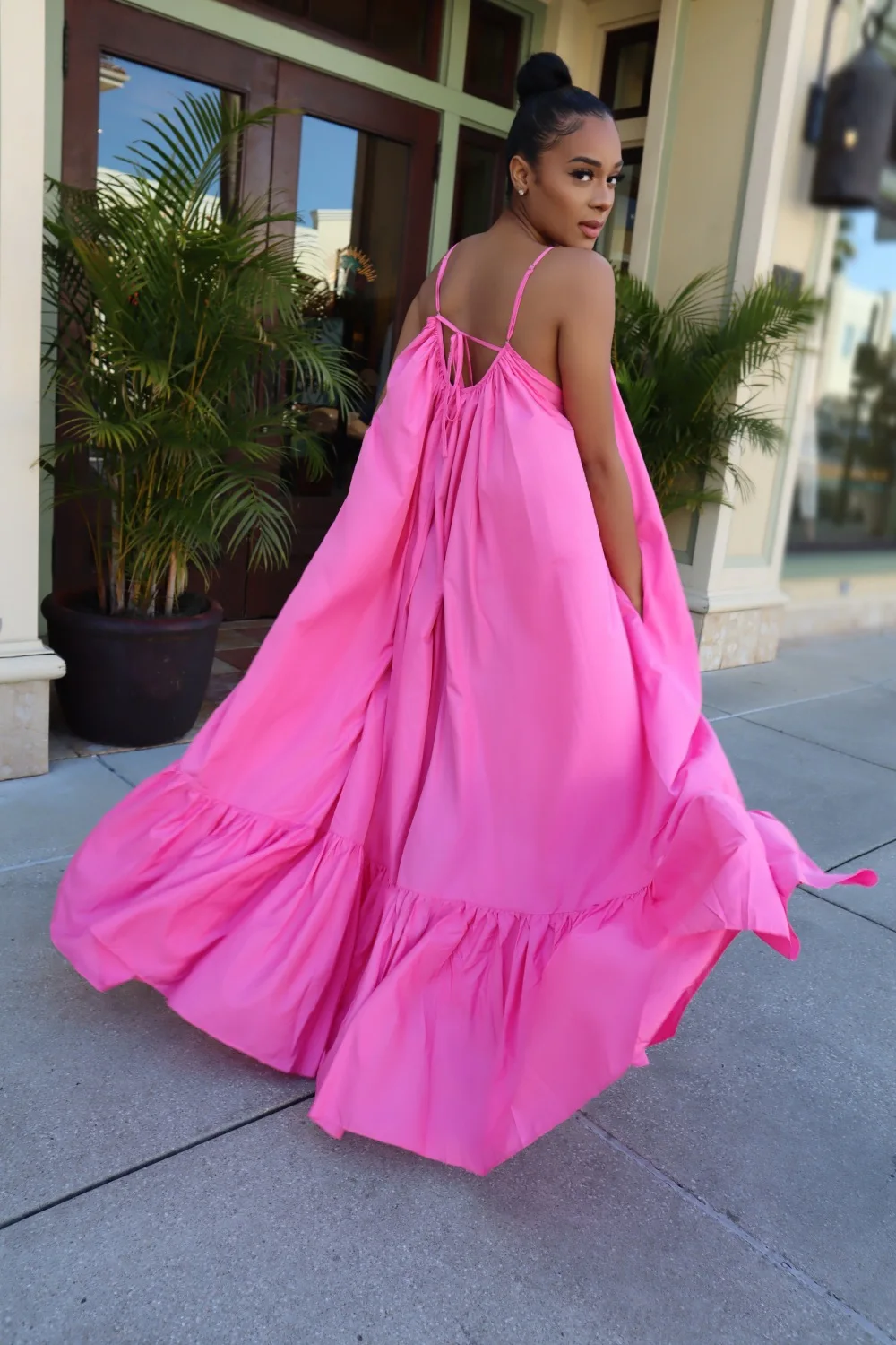 

Solid Bohemian Dress for Women Big Swing Suspender Casual Lady Summer Pink Slip Dresses 2022 Elegant Strap Maxi Sundress Elegant