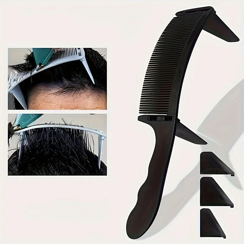 

Professional Hairdresser Curved Guide Comb, Adjustable S Arc Design Hair Clipper Comb, Barber Tool for Hair Styling