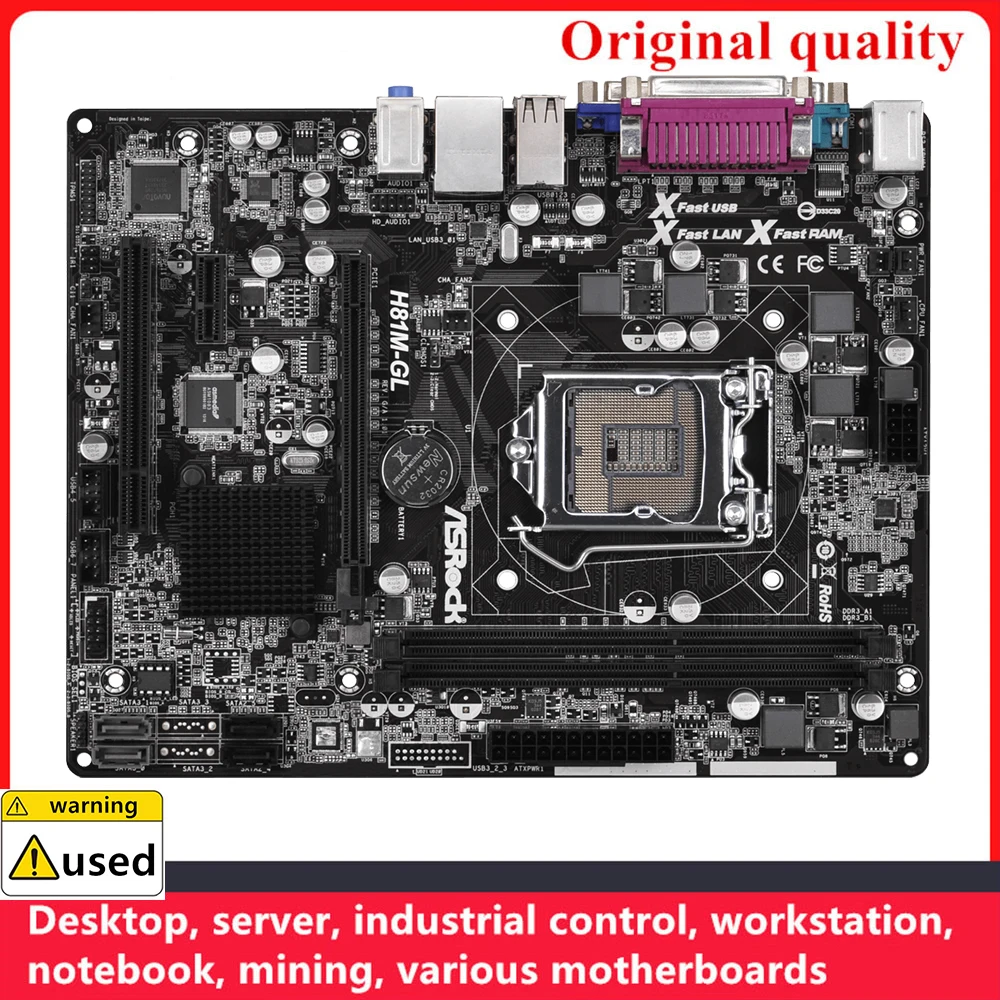 

Used For ASROCK H81M-GL Motherboards LGA 1150 DDR3 16GB M-ATX For Intel H81 Desktop Mainboard SATA III USB3.0