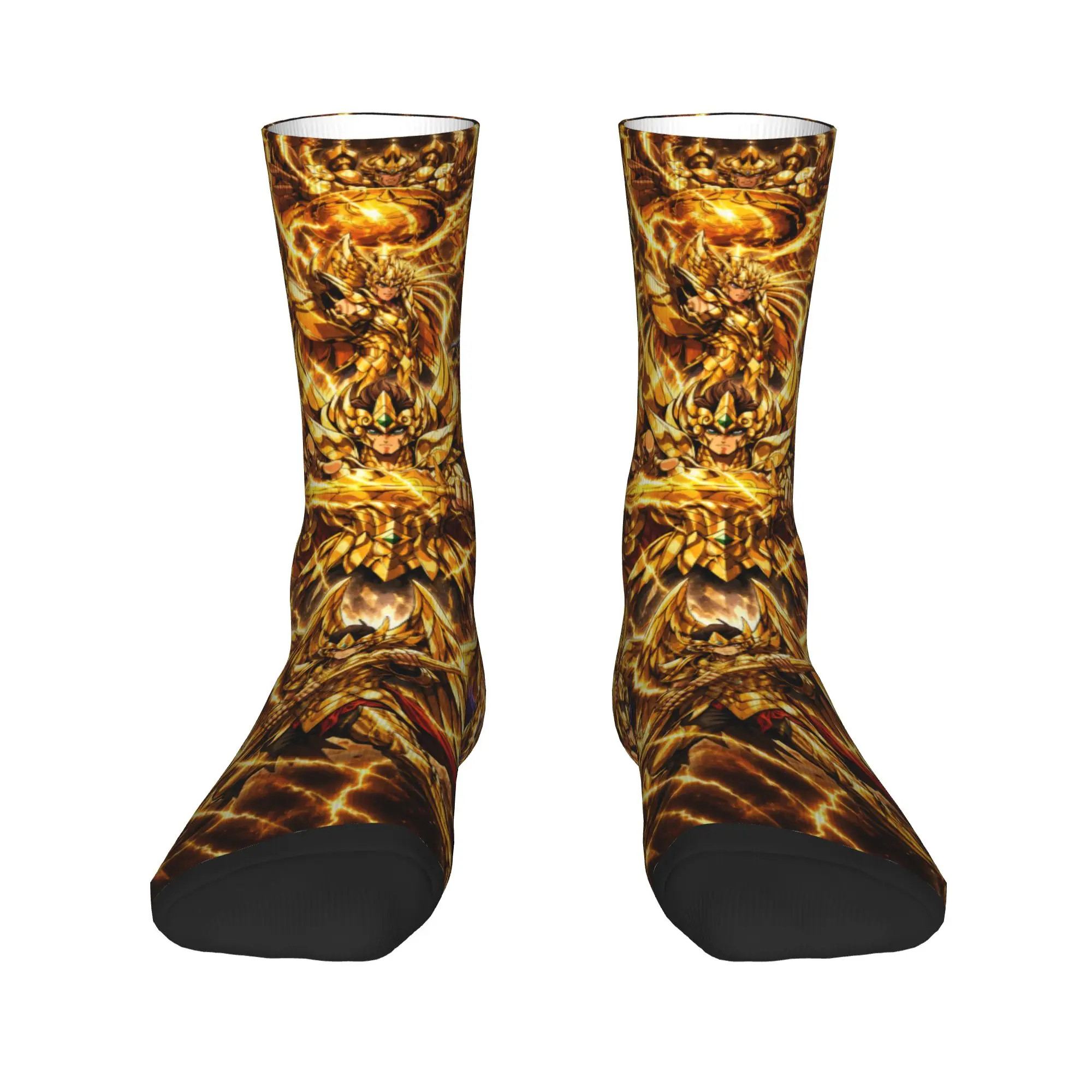 Saint Seiya Silver Saint Scene Socks  Fashion Stockings Men Medium Soft Outdoor Socks Winter Design Anti Skid Socks