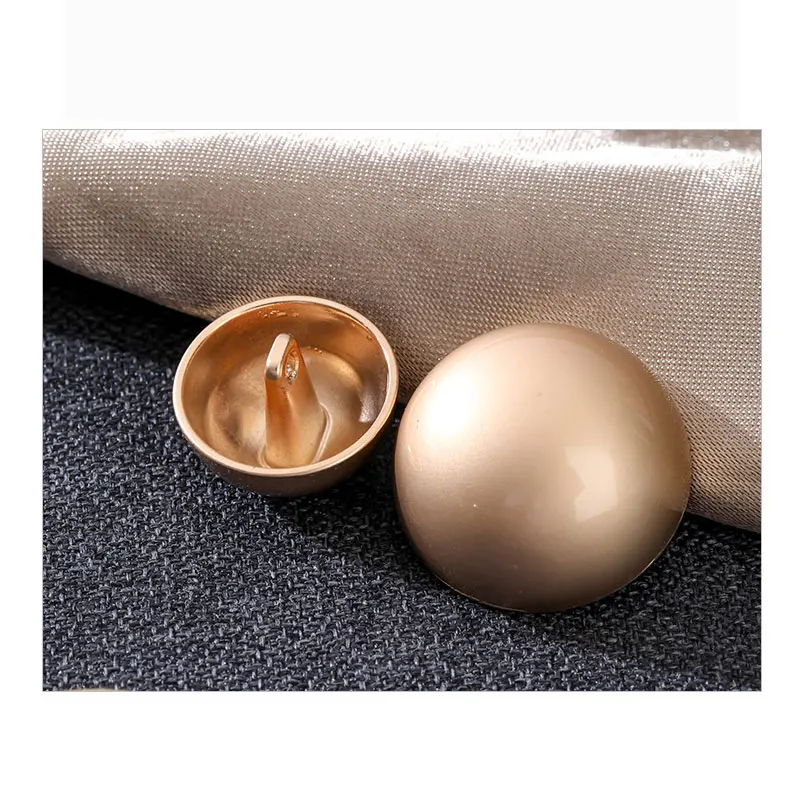 Glatte halbrunde Luxus High-End-Metall knöpfe für Kleidung Mantel Shirt DIY Näh zubehör Näh knöpfe Großhandel 10 stücke – Detail 2