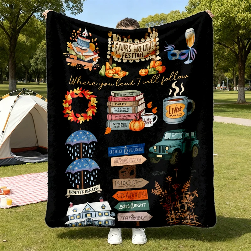 Stars Hollow Comfy Blanket, Where You Lead I Will Follow Flannel Throw Flannel Blanket