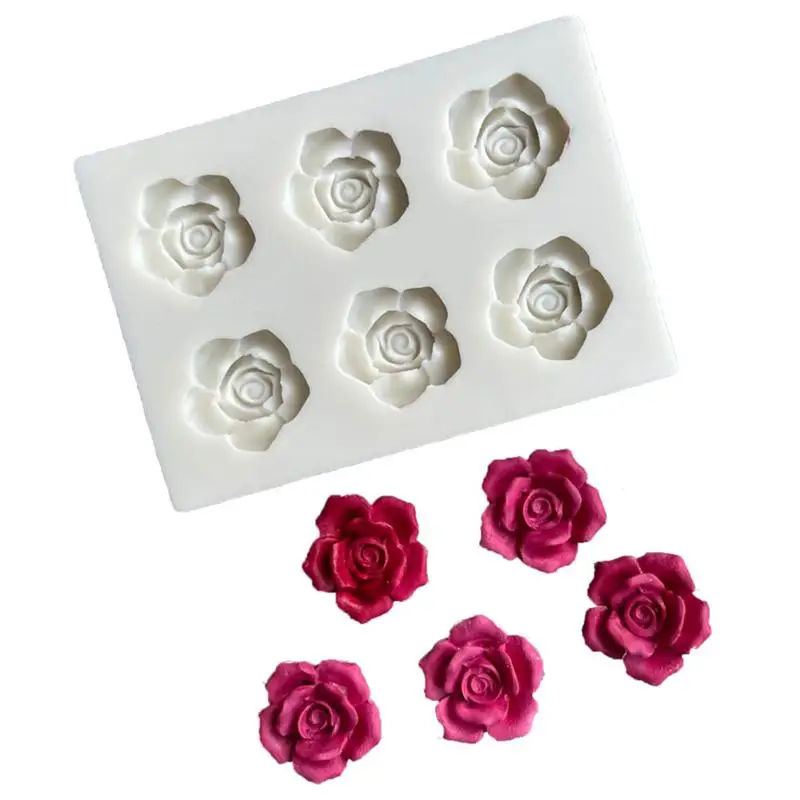 

1Pieces Mini Rose Camellia Flower Silicone Sugarcraft Mold Cookie Cupcake Chocolate Baking Mold Outdoor Tableware