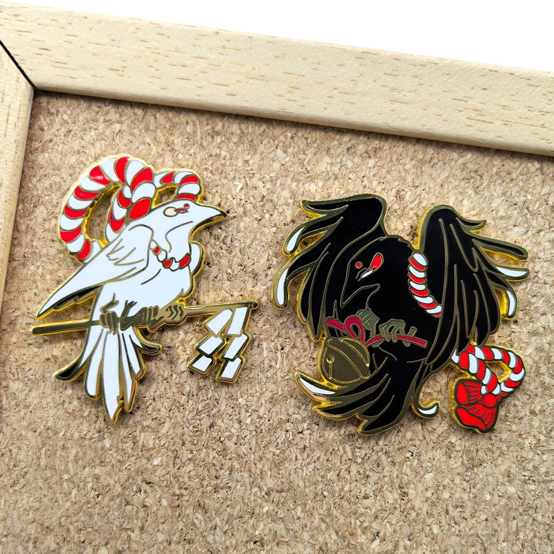 Japanese Mythical Crow Pin Badge On Backpack Beautiful Brooch Pins For Clothes Broche For Schoolbags Friends Gifts