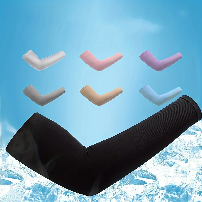 

1 пара охлаждающих нарукавников из ледяного шелка, универсальные нарукавники для активного отдыха, велоспорта, бега, рыбалки, вождения.