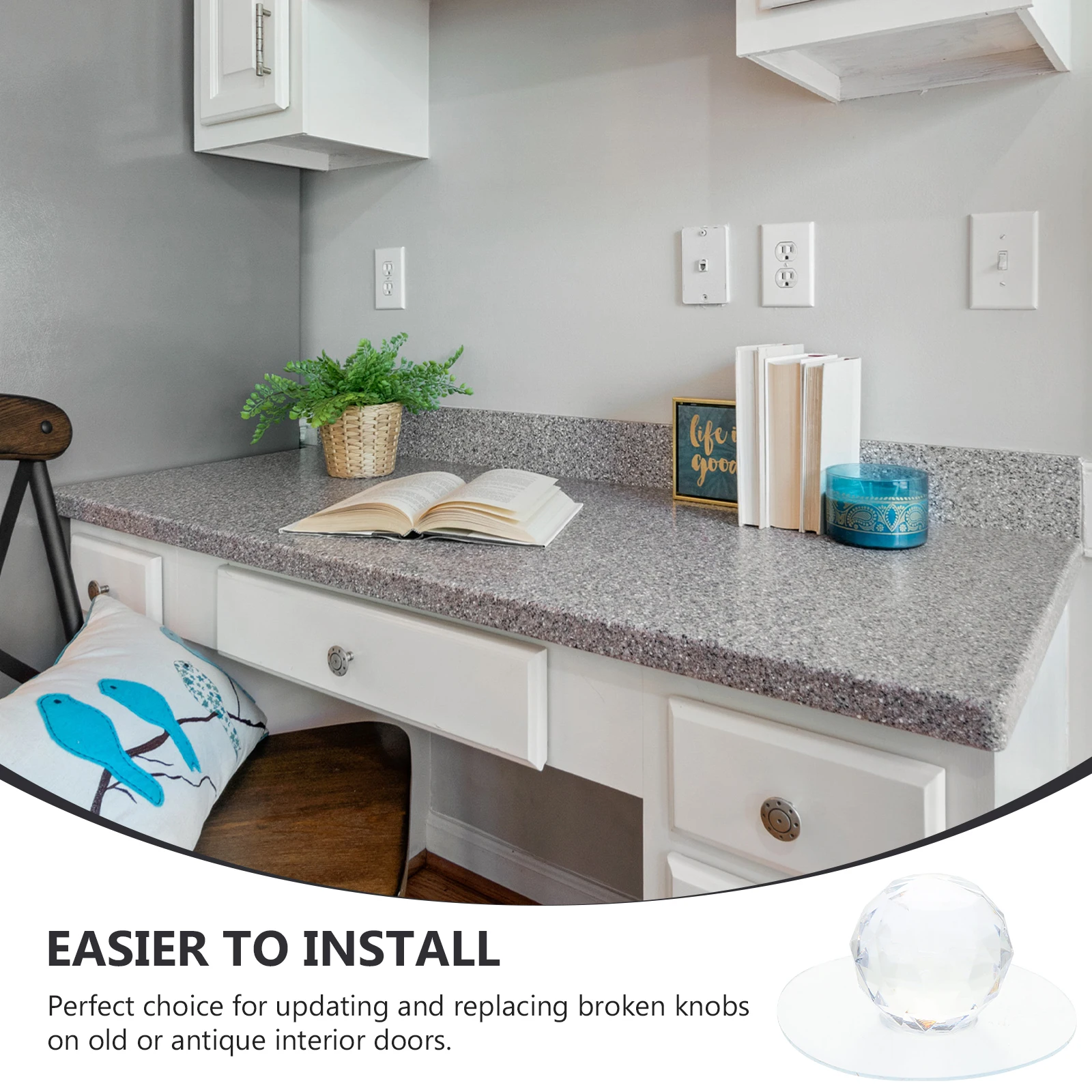 

Pulls for Paste Handle Self-adhesive Cabinet Handles Crystal Diamond Drawer Knob