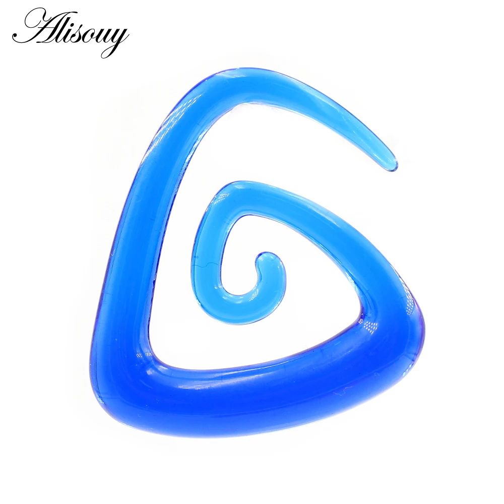 Alisouy 2pcs 1.6-10mm Irregul Triangle Acrylic Spiral Ear Tunnels Plugs Expander Stretcher Earrings Gauges Body Piercing Jewelry
