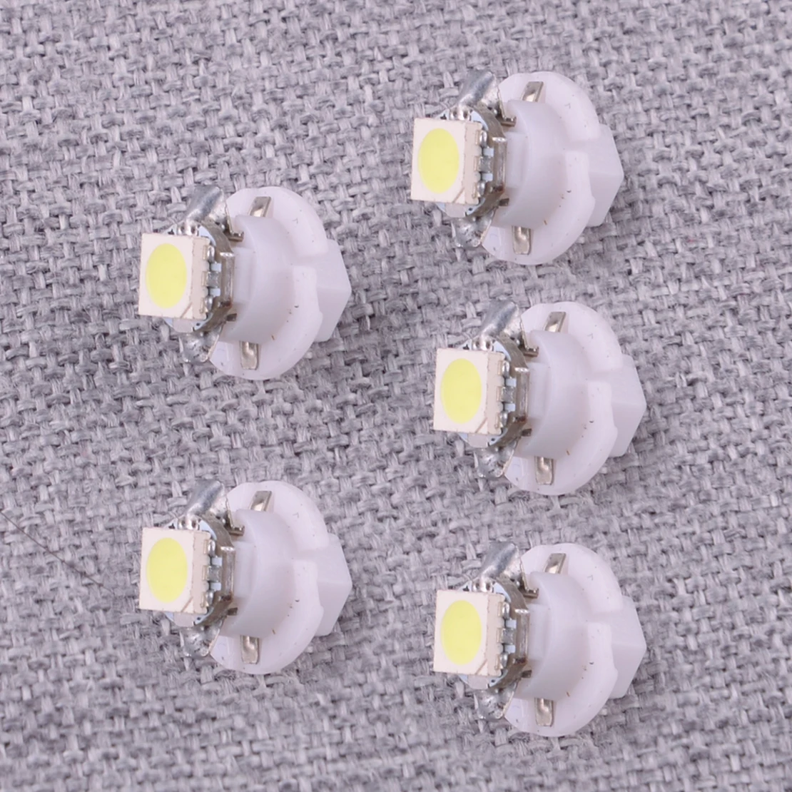10Pcs T5 B8.4D Auto Car White LED Instrument Cluster Dashboard Light Bulb fit for Truck Motorcycle Boat RV Trailer